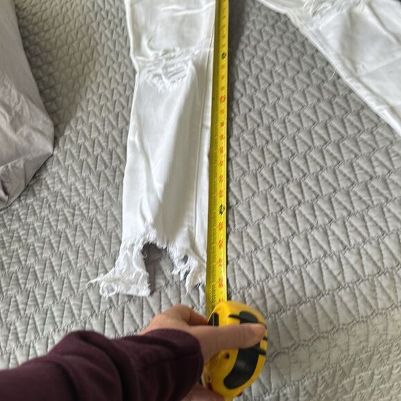 L'agence Women's White Distressed High Rise Skinny Jeans Pants Size 25 - Picture 5 of 10